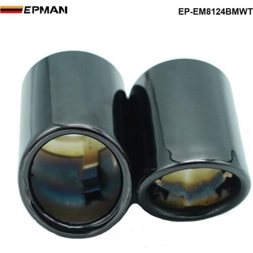 304SS Dual Exhaust Black Chrome Muffler Tips For BMW 5 Serice N20 engine EP-EM8124BMWT