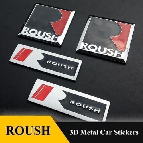 3D Metal R ROUSH Emblem Car Truck stickers Badge Grille Chrome Car Styling For Ford Mustang Fiesta GT EcoBost V8 Car Accessories