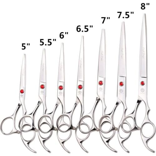 5''/5.5''/6''/6.5''/7''/7.5''/8'' Red Gem Cutting/Thinning Hairdressing Shears Dogs Cats Pets& Human Hair Scissors