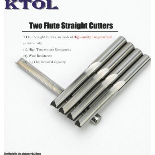 5pcs 6*28mm 2 Flute Tungsten Carbide Milling Cutter Straight CNC Router Bits for Wood MDF Slot Engraver Cutters End Mill Tools