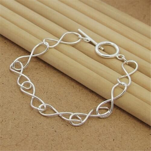 925 Sterling Silver Bracelet Figure 8 Shape Bracelet For Woman Charm Jewelry Gift