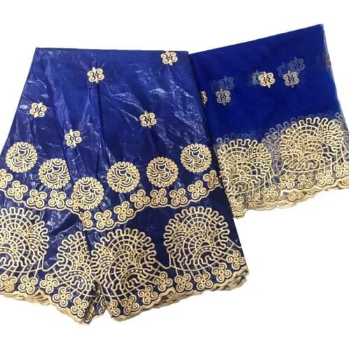 African Riche Bazin Jacquard Fabric Blue Tela Sewing Materials Telas Patchwork Algodon Guinea Brocade Fabrics 5+2 yards/lot