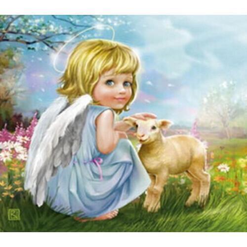 Diamond Painting Full Drill square/round Angels And Sheep Mosaic DIY Diamond Painting Cross Stitch Embroidery Home Decor