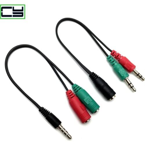 Audio Stereo Plug 3.5mm 1 Male to 2 Female Adapter Cable Spliter Connector microphone and headphone