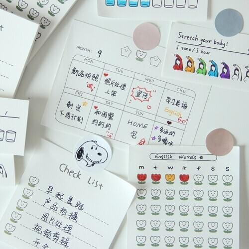 50 sheets/book Creative Schedule Record Time Management Hand Account Note Simple Hand Account Notepad Office Student Supplies