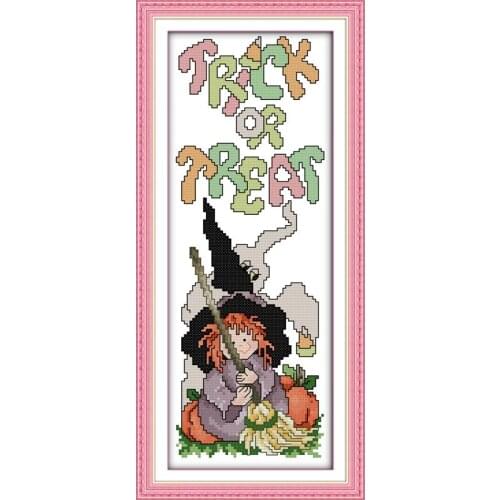 Halloween(2) Home Decorations Child DIY & Gift Handmade DMC Cross Stitch Needlework Embroidery Counting Pattern on Canvas