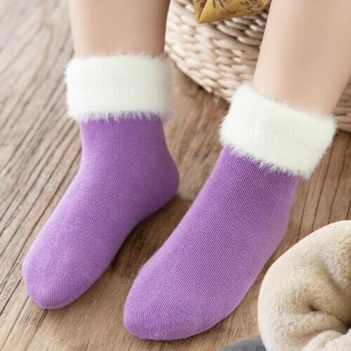 Toddler Winter Long Socks Children Kids Girls Boys Newborn Infant Thermal Cute Cashmere Velvet Thick Warm Socks Baby Accessories