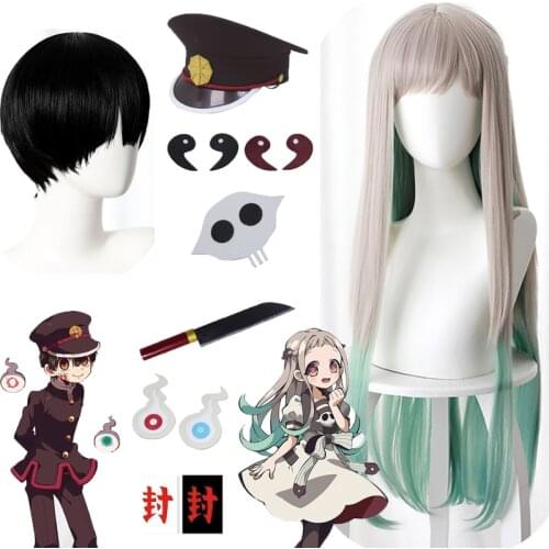 Anime Toilet-bound Jibaku Shounen Hanako-kun Hats Tattoo Sticker Cosplay wig Hat Toilet bound Navy Hanako kun Cap Prop Halloween