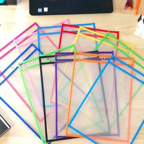 20 Pcs Puzzle Toys Dry Brush Bag Can Be Reused PVC Transparent Drawing Toy Writing Dry Wipe Bag