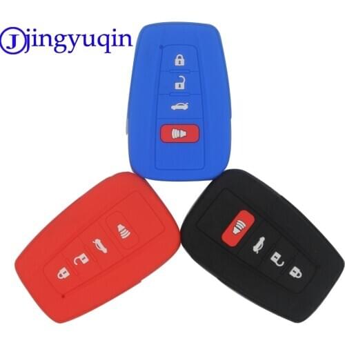 Jingyuqin 4 Buttons Silicone Remote Car Key Case Cover For Toyota C-HR CHR 2017 2018 Camry Prius Prado Smart Key
