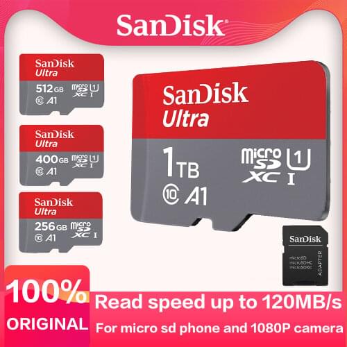 Sandisk micro card 512gb TF card 16gb 32G 64G 256GB 400GB 128GB class 10 U1 carte sd usb flash memory card 64gb microsd 120M/s