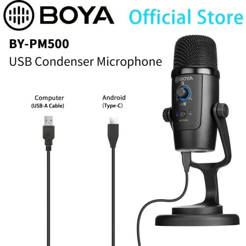 BOYA BY-PM500 Condenser USB Microphone for Laptop/Computers for Recording Streaming Twitch Voice overs Podcasting for Youtube