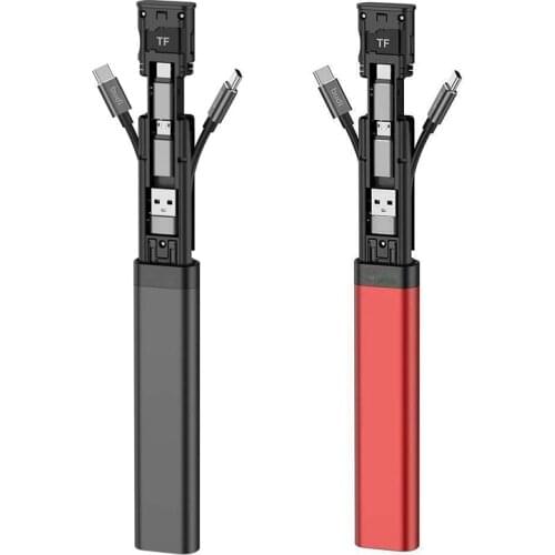 Multifunctional Storage Box Three-in-one Data Cable Reader OTG Adapter Type C External Memory Card Storage Stick Travel Essentia