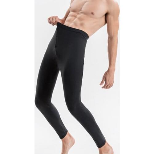 Men Sleep Bottoms Wram Thermal Underwear Pajamas High Waist Seamless Leggings Autumn Winter Fitness Sleepwear Trousers Plus Size