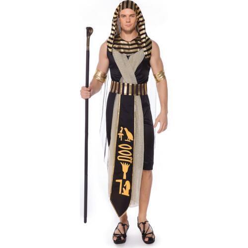 Umorden Fantasia Adult Egypt Egyptian King Pharaoh Costumes Cosplay for Men Halloween Purim Mardi Gras Fancy Dress