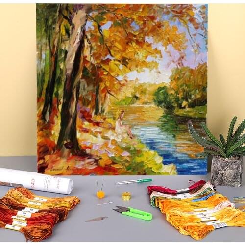 Thinking Time Printed Canvas 11CT Cross Stitch Embroidery Kit DMC Threads Needlework Craft Handmade Hobby Promotions Floss