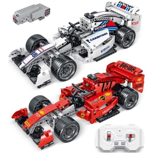 New white and red formula car remote control sports car DIY model building blocks assembly puzzle childrens gift