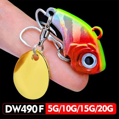 NEW Vib Metal lure fishing Spoon lures Sequins spinnerbait vibrating light japan fishing tackle goods grip swivel jigging winter