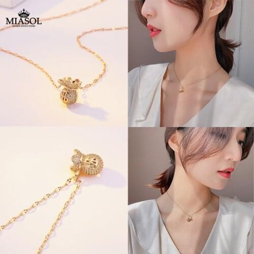 Ms Rose Gold Money Bag Necklace Exquisite Neck Decoration Fashion Lady Stainless Steel Jewelry Cute Cool Charm Girl 2021 Pendant