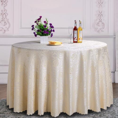 Luxury Ivory Pattern Polyester Round Table Cloth Rectangular Tablecloth Wedding Table Cover Restaurant Party Deaorations