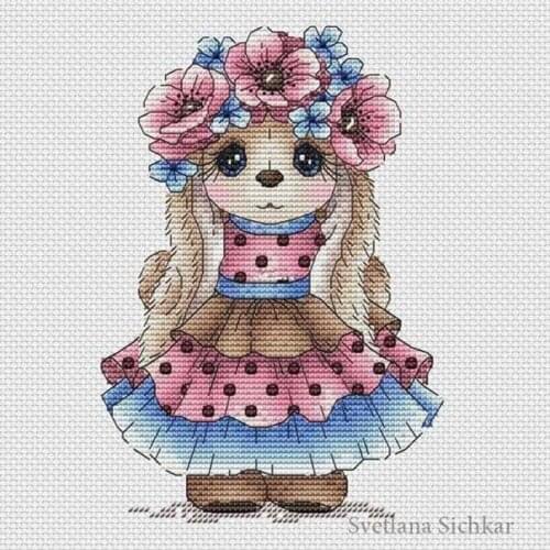 Needlework Cross stitch Handmade 14CT Counted Canvas DIY,Cross-stitch kits,Embroidery Flower Anemone Bunny 22-27