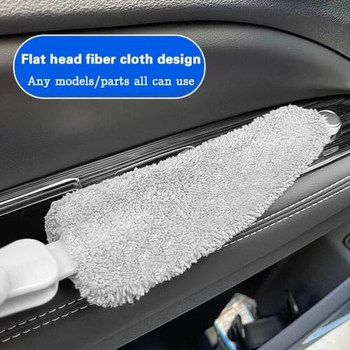 Car Air Vent Cleaning Brush Auto Detailing Conditioner Grille Deep Crevice Dust Remover Mutifunctional Microfibre Brush