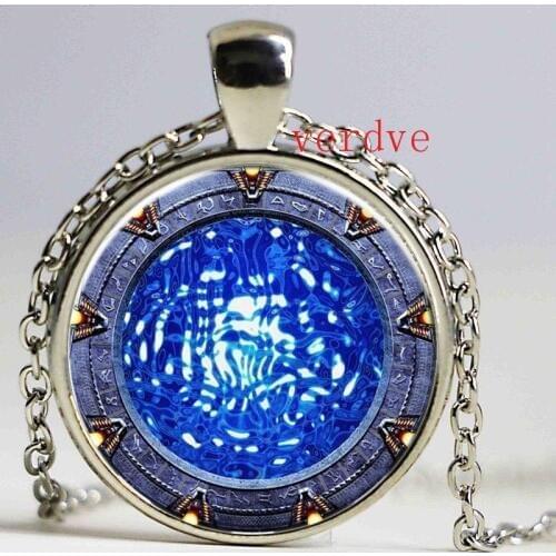 Stargate Portal Atlantis necklace Glass photo Cabochon glass necklace