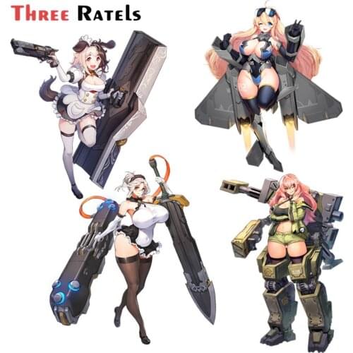 Three Ratels FC585 BBW Sexy Girl With Weapon Last Origin Game Car Skateboard Laptop Guitar Waterproof Luggage Sticker Decal