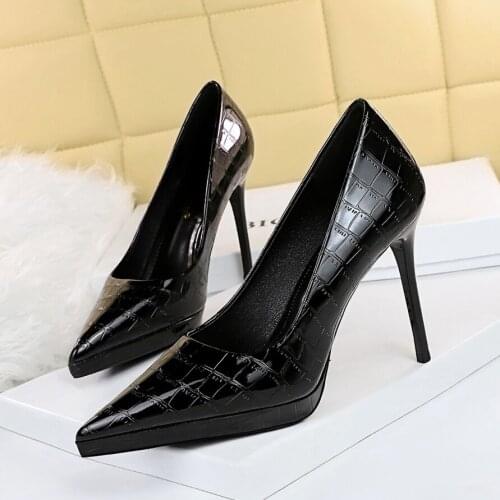 BIGTREE Womens High Heels Shoes New 7 Color Crystal Cut-Outs Sexy Party Women Pumps Pointed Toe Fashion Female Dress Shoes Thin