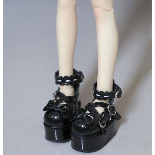 N01-X002 children handmade toy 1/3 1/4 Doll Accessories BJD/SD doll shoes Lace buckle Platform shoes 1pair