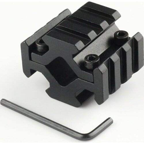 Universal 4 Rail Barrel Mount 20mm Picatinny/Weaver Rail w/3 Slots for Scope