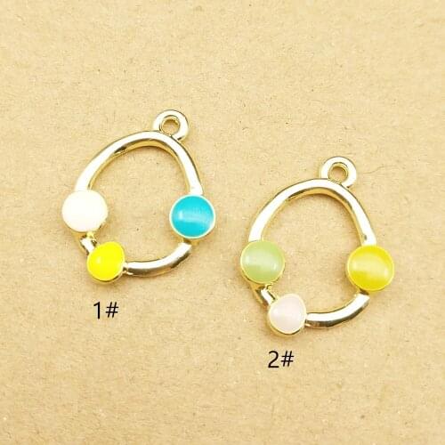 10pcs 16x21mm enamel charm geometric for jewelry making fashion earring pendant bracelet necklace charms