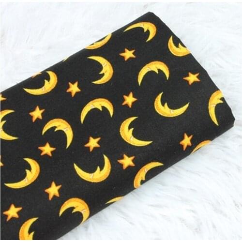 110CM Width Cartoon Moon and Star 100%Cotton Fabric for Kids Clothes Hometextile Backpacks Slipcover Cushion Cover DIY Material