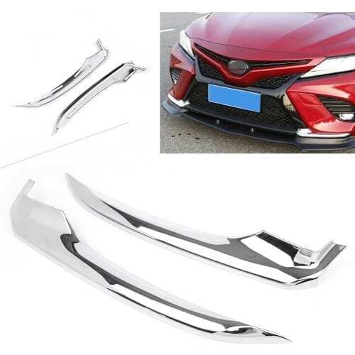 2pcs Chrome Front Bumper Coner Trim Anti-collision for Toyota Camry 2018 Sports Edition Car Styling Decoration