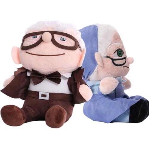 2pcs Disney Up Movies & Tv Cane 20cm Frederiskson And Ellie Plush Toys Anime Birthday Holiday Gift Cartoon Soft Doll Pixar Story