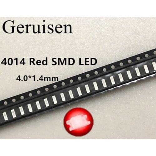 2000PCS/ 4014 SMD LED RED 30mA 4.0*1.4*0.65mm super bright Free shipping