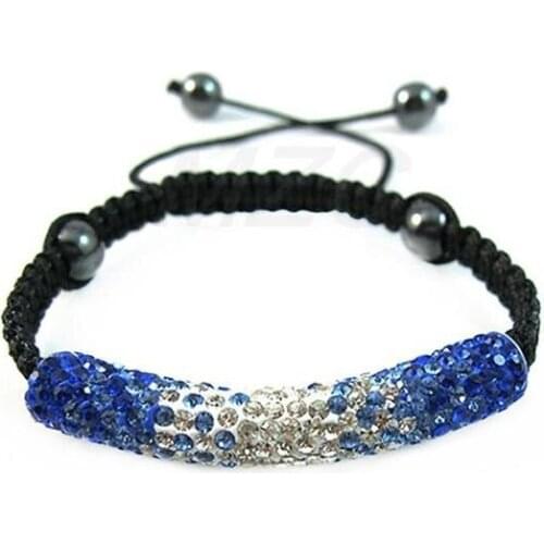 5*1cm Blue Clay Micro Pave Tube Bending crystal Bracelet Free Shipping er34 Fashion Jewelry As Christmas Gift
