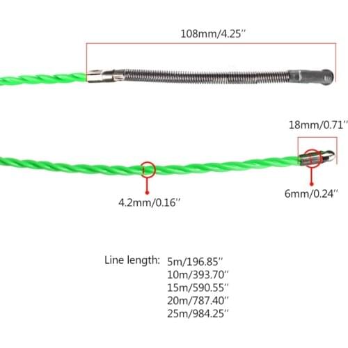5/10/15/20/25m Cable Puller Electrical Wire Fish Tape Cable Wire Puller Tool