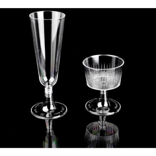 50pcs Transparent plastic champagne cocktail red wine glass wedding birthday party warming drink cup dessert ice cream cups
