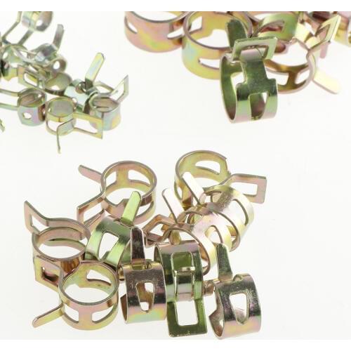 60pcs Spring Band Type Action Fuel / Silicone Vacuum Hose Pipe Clamp Low Pressure Air Clip Clamp 6mm-15mm