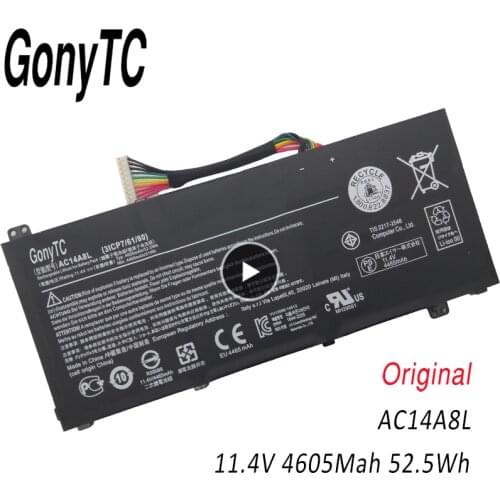 AC14A8L Laptop Battery For Acer Aspire VN7-571 VN7-571G VN7-591 VN7-591G VN7-791G MS2391 KT.0030G.001 11.4V 4605mAh