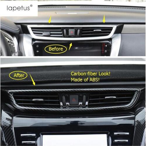 Lapetus Accessories Fit For Nissan Murano 2015 2016 2017 2018 ABS Central Air Conditioning AC Outlet Vent Frame Cover Kit Trim
