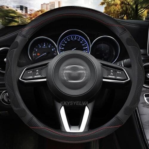 Car Steering-wheels Cover 37 38cm 15" for Mazda6 Atenza Demio Axela/Mazda3 8 CX-3 CX-4 CX-5 CX-8 CX-9 BT-50 Mazda5 MPV Premacy