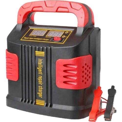 Car Battery Charger 12/24V Touch Screen Pulse Repair LCD Fast Power Charging Wet Dry Lead Acid Digital LCD Display