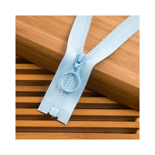 Free shipping 10pcs/lot light blue 60cm 3# resin open-end zipper children down jacket coat zipper children sleeping bag zippe