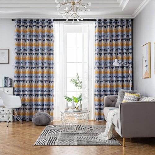 Bohemian Triangle Blackout Curtains for Living Room 1 Panel Geometric Print Fashion Bedroom Drapes Polyester Custom Made Curtain