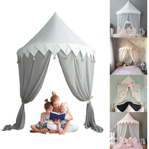 Childrens Cotton Tent Princess House Half Moon Mosquito Net Dream Bed Curtain Baby Toy House Childrens Room Decoration