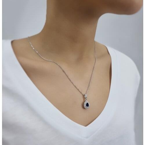 Solitaire Stone 925 Sterling Silver, Gold, Rose Plated Necklace For Women Girls Handmade Fashion Jewelry Elegant Minimalist