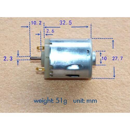 Reverse Output Shaft RS-365SA-10185A Carbon Brush Motor 365 Micro DC Motor for Car Models 6V-24V 4225-20095 rpm Shaft Dia 2.3mm
