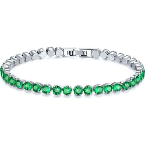 Exquisite Grace Silver Plated Round Gems Crystal Bracelet Birthday Party Charm Womens Chain Bracelet Valentines Day Gifts